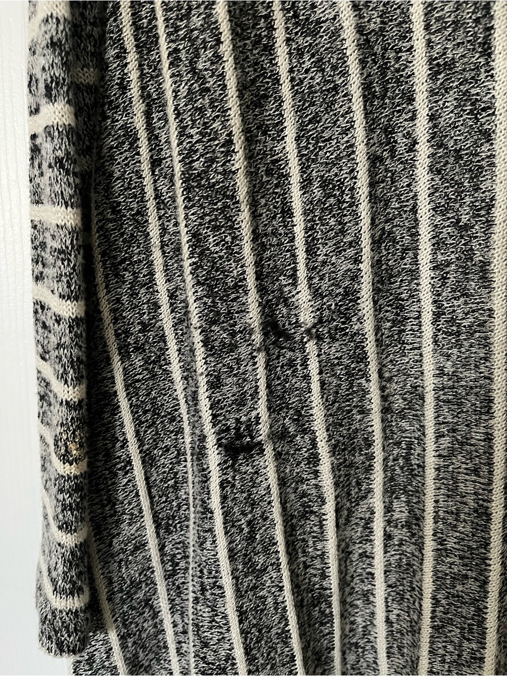 Striped Draped Open-Front Cardigan - Picture 5 of 7